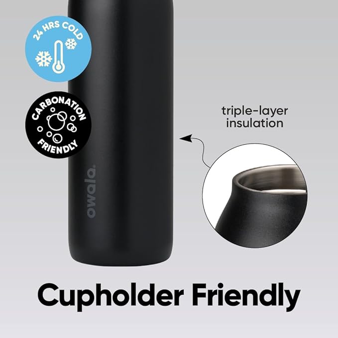 Owala FreeSip Twist Insulated Stainless Steel Water Bottle with Straw for Sports and Travel, BPA-Free, 24-oz, Blue Blue Jay