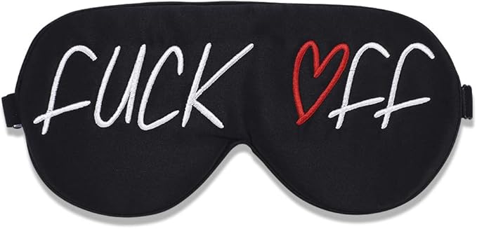 ALASKA BEAR Natural Silk Sleep Mask, Blindfold, Super Smooth Eye Mask with Classy Embroidery(Funny) Off