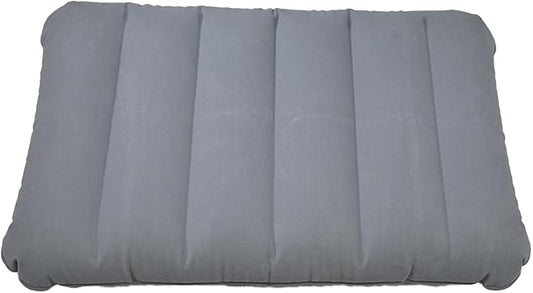 Gray Ultralight Inflatable Pillow Small Squared Flocked Fabric Air Pillow for Beach Hiking,Camping,Traveling,Napping,Desk Rest,Neck &Lumbar Support(1 Pack)