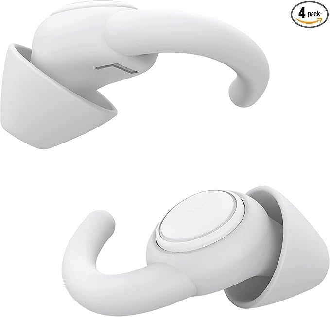 Afflatus Ear Plugs for Sleeping Noise Cancelling, 2 Pairs (S+L) Comfortable Reusable Noise Reduction Ear Plugs, Earplugs for Sleep, Snoring Light Grey