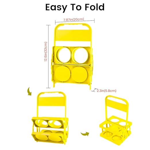 Bodaon 4 Cup Drink Carrier with Handle, Plastic Cup Carriers for Drinks, Drink Holder for Car, Take Out Delivery Drivers Accessories, Portable Foldable Reusable Mobile, Use for Food Delivery Bag