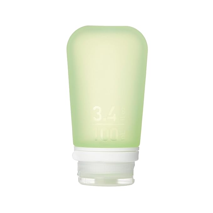 humangear GoToob+ (Large) | Refillable Silicone Travel Bottle | Locking Lid | Food-Safe Material | Green, Large (3.4 fl.oz.; 100ml)