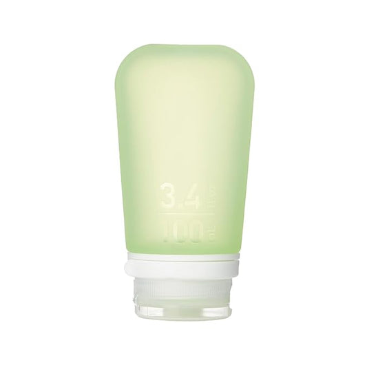humangear GoToob+ (Large) | Refillable Silicone Travel Bottle | Locking Lid | Food-Safe Material | Green, Large (3.4 fl.oz.; 100ml)