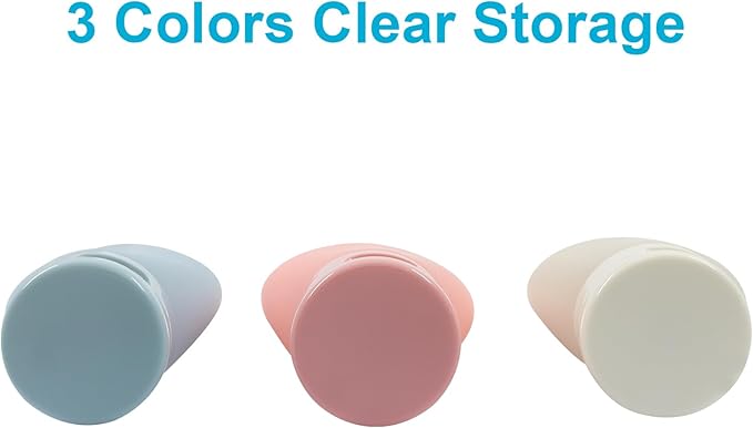 3pcs Travel Bottles - 60ml Leakproof & Squeezable Refillable Containers for Toiletries, Shampoo & Lotion (Solid Color)