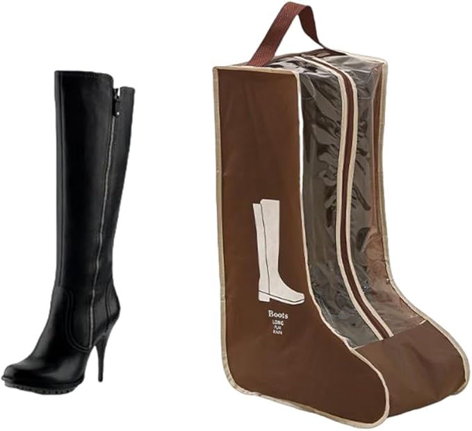 Portable 2 Pack Boots Storage, Tall Boots Storage/Protector Bag,Brown Portable waterproof storage bags are used for travel storage, under the bed, wardrobe, shoe cabinet and other home storage