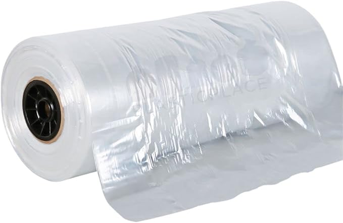 Plasticplace Clear Garment Bags on Roll, Heavy-Duty Plastic Coat Covers, 21” x 7” x 54”, Perforated with Pre-Slit Hanger Holes, Dustproof & Wrinkle-Free Storage, 320 Count Wardrobe Cover 0.65 Mil