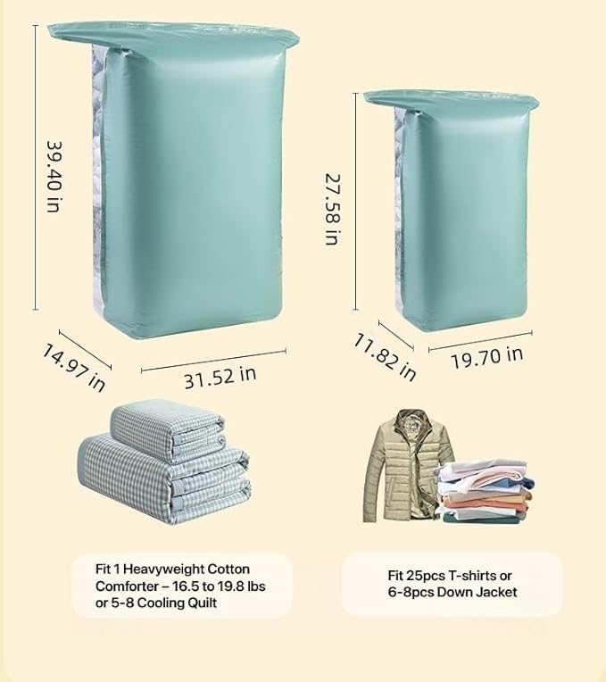 Vacuum Storage Bags for Clothing - NeatNest Mixed Set, Includes Roll-Up, Flat, Cube Bags in Multiple Sizes for Travel and Home, Vacuum or Hand Press, All-in-One Space Saver Kit for Clothes and Bedding