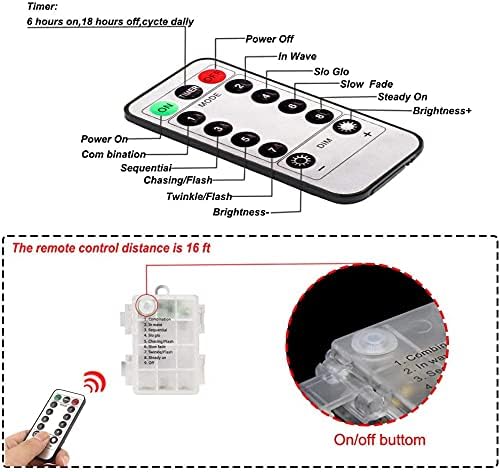 LED Rope Lights Battery Powered String Lights Outdoor with 8 Modes | 120LED 40ft Battery Operated Fairy Lights with Remote &Timer, IP65 Waterproof for Holiday Wedding Patio Decoration