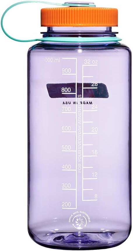 Nalgene 32 oz Wide Mouth Water Bottle | BPA-Free, Durable & Leak Proof, Lightweight Bottle for Hiking & Gym, Work & Travel