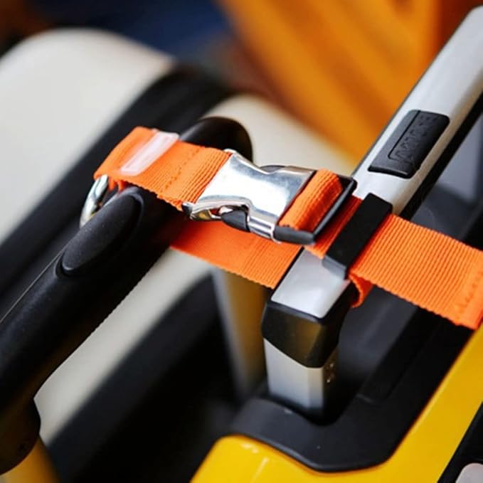 Add-A-Bag Luggage Strap Jacket Gripper, Luggage Straps Baggage Suitcase Belts Travel Accessories - Make Your Hands Free, Easy to Carry Your Extra Bags, Orange