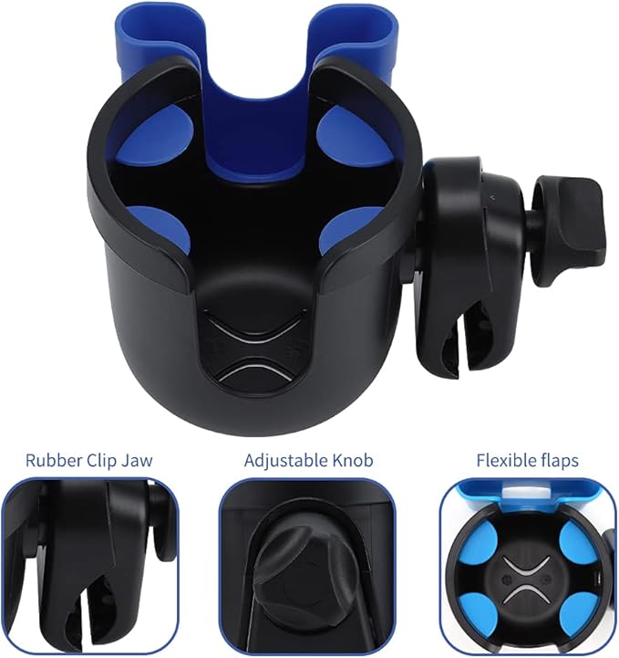 Accmor Stroller Cup Holder with Phone Holder, Bike Cup Holder, Universal Cup Holder for Uppababy Nuna Doona Strollers, 2-in-1 Cup Phone Holder for Stroller Bike Wheelchair Walker Accessory