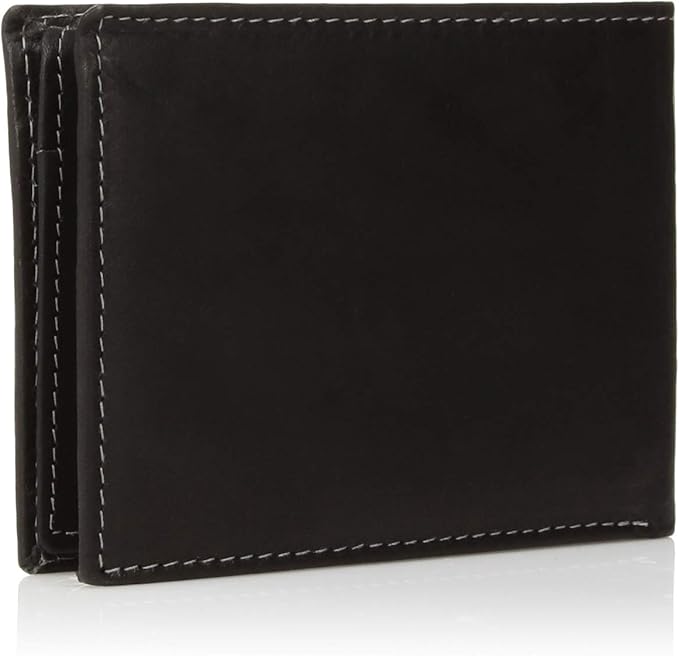 Steve Madden Men's Slim Leather Wallet with Extra Capacity Attached Flip Pockets