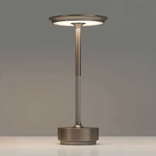 TBBGA 1 Pack Rechargeable Table Lamps Cordless, 5000mAh Outdoor Table Light | 3 Color Stepless Dimming Portable LED Table Lamp with Memory Function, for Home/Dinner/Patio/Restaurant.(Light Cafe)