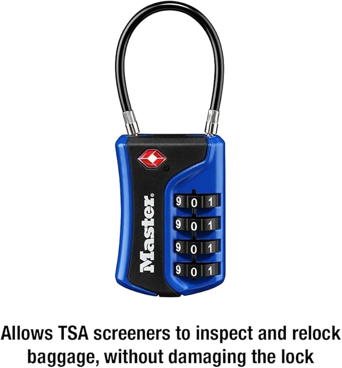 Master Lock 4697D Set Your Own Combination TSA Approved Luggage Lock, 1 Pack, Colors May Vary