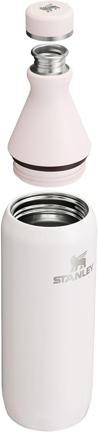 Stanley All Day Slim Bottle 20 oz | Twist On Lid with Leakproof Seal | Slim Design for Travel & Gym | Insulated Stainless Steel | BPA-Free | Rose Quartz