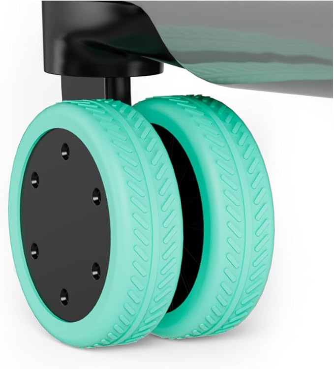 TUCANA Silicone Luggage Wheel Covers for Suitcases or Office Chair Caster, Elastic, Mute and Shockproof (Green)