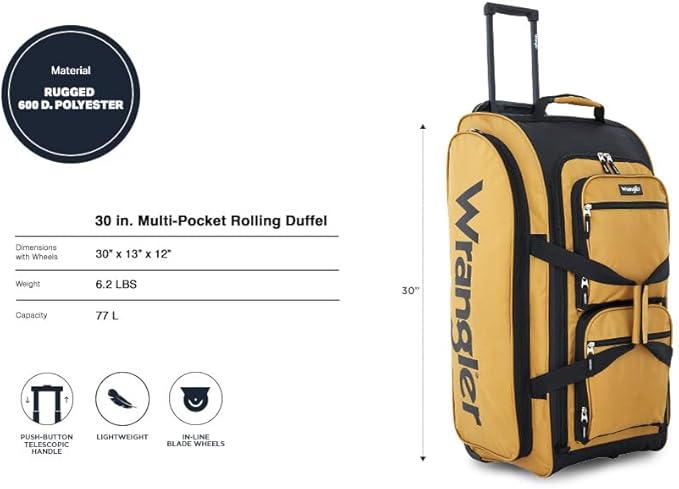Wrangler Wesley Rolling Duffel Bag