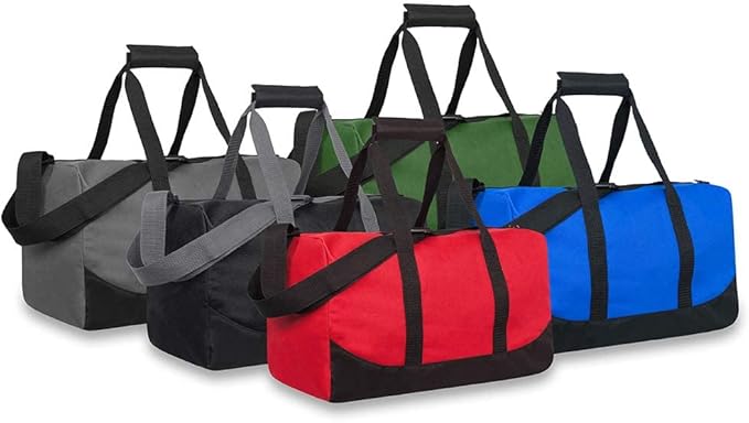 30 Liter, 17 Inch Canvas Duffle Bags for Men and Women – Travel Weekender Overnight Carry-On Shoulder Duffel Tote Bags (Grey)