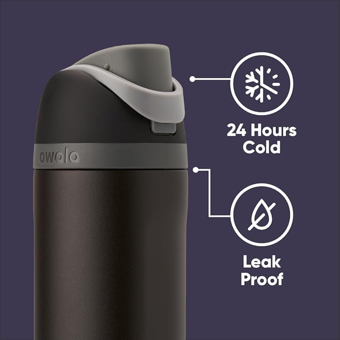 Owala Marvel FreeSip Insulated Stainless Steel Water Bottle with Straw for Sports and Travel, BPA-Free Sports Water Bottle, 24 oz, Black Panther | Insulated, with Straw, BPA-Free, Sports Water Bottle, Great for Travel, 24oz