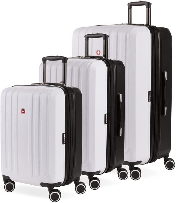SwissGear Duet Expandable Luggage Set, 3-Piece Hardside Luggage Set with Spinner Wheels