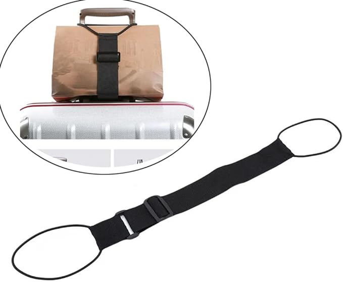 2 Pack Luggage Straps for Add a Bag Bungees Lightweight Easy Elastic Wrap Belts for Attaching Extra Bags Purse to Suitcase Handle Handbag Backpack Spinner Carryon Travel Airport