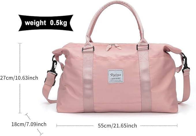 HYC00 Travel Duffel Bag,Carry-on Overnight Weekender Bags for Women,Sports Tote Gym Bag with Wet Pocket