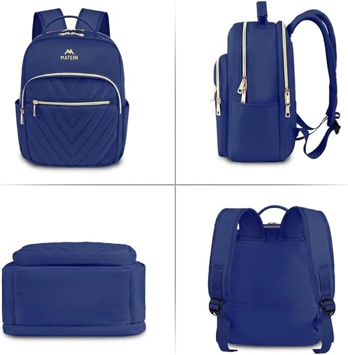MATEIN Small Backpack Purse for Women, Cute Lightweight Mini Daypack, Fashion Waterproof Casual Daily Shoulder Bag, College School Bookbag for Ladies Teen Girls, 2pcs Sets, Blue