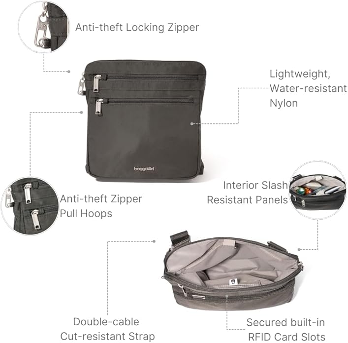 Baggallini womens Securtex Anti-theft Crossbody