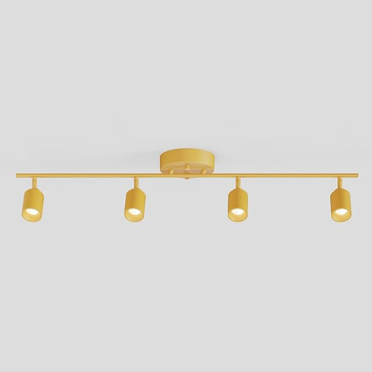 Shura Mustard Yellow 4-Light Track Light with Rotatable Heads, Integrated LED Bulbs, 3 ft. Track Lighting Kit, 3000k, 2240 Lumens