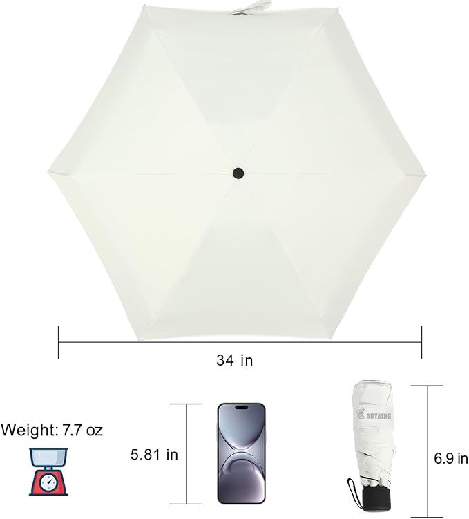 GAOYAING Compact Travel Umbrella with Case Sun&Rain Lightweight Small and Compact Suit for Pocket