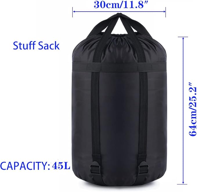 MOOCY Compression Stuff Sack, 12L/24L/45L Sleeping Bag Cover Sack Sleeping Bags Storage Stuff Sack Organizer - Great Sleeping Bags Clothes Camping Hiking Backpacking
