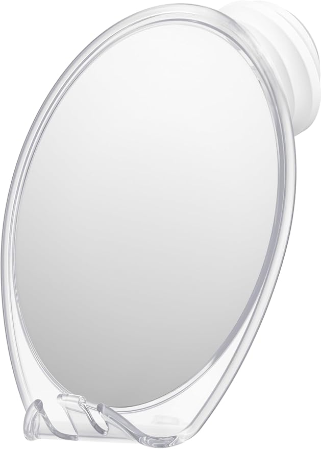 HONEYBULL Fogless Shower Mirror with Suction Mount & Swivel – Anti-Fog Acrylic Bathroom Mirror for Shaving – Built-in Razor Holder, Easy Install, Home Shower Accessory (Extra-Large)