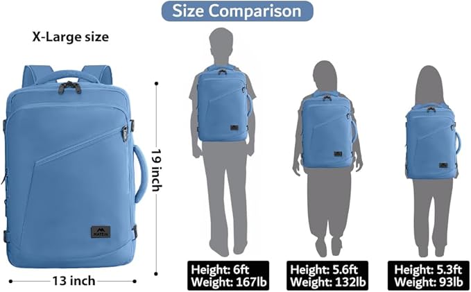 MATEIN Cute Backpack for Women, Nurses Teacher, Expandable Water Resistant Carry on Backpacks for Business Trip, 45L Rucksack for Traveler Outdoor Sports, Gift for Traveling