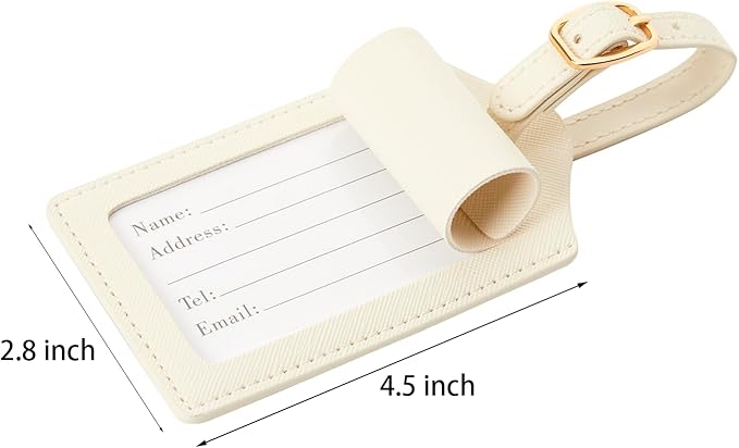 Initial Luggage Tag, PU Leather Luggage Tag, Embroidered Luggage Tag, Letter Luggage Tag, Monogrammed Luggage Tag, Luggage Tag for Baggage Bag Suitcase (R, White Leather+Rose Red Letter)