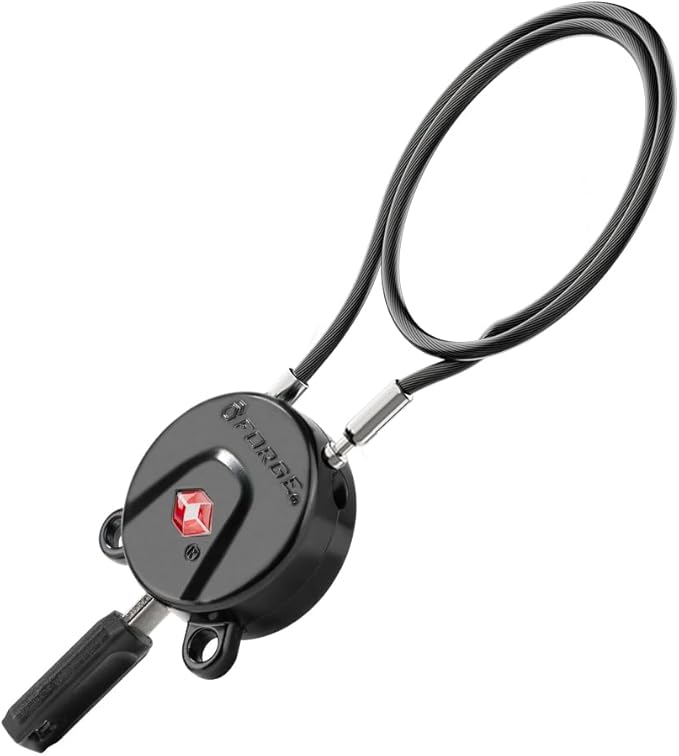 Forge TSA Approved Luggage Locks, Ultra-Secure Dimple Key Travel Lock, Extra long-15'' Cable Locks with Zinc Alloy Body