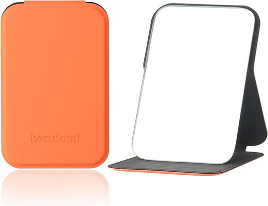 Pocket mirror,Travel Makeup Mirror,Ultrathin Ultralight , Portable,Handheld, Compact mirror, Travel Mirror ,Hand mirror for Camping ,Home,Office,Small Mirror for Pocket and bag,Good for Gift (Orange)