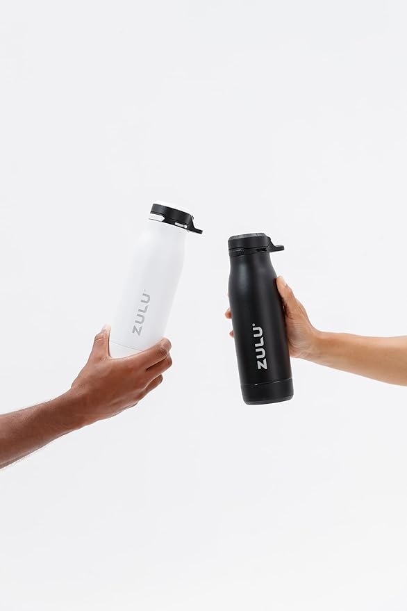 ZULU Ace Vacuum Insulated Stainless Steel Water Bottle with Chug Spout, Leak-Proof Locking Lid and Removable Base for School, Backpack, Sports, Gym, Travel