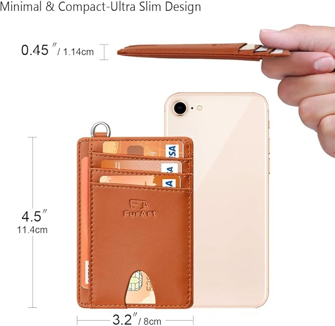 FurArt Slim Minimalist Wallet, Front Pocket Wallets, RFID Blocking, Credit Card Holder for Men