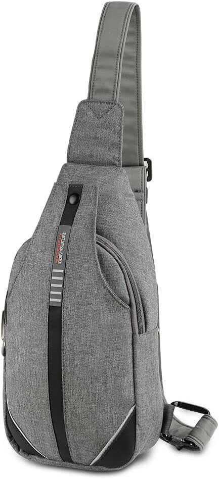 WATERFLY Small Crossbody Sling Backpack Anti Theft Backpack for Traveling Chest Bags for Men&Women Multipurpose Casual Daypack Hiking Shoulder Bag (Gray)