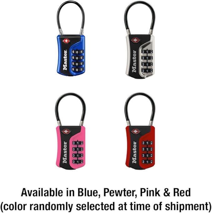 Master Lock Set Your Own Combination TSA Approved Luggage Lock, Colors May Vary; 3 pk; 4697EC3