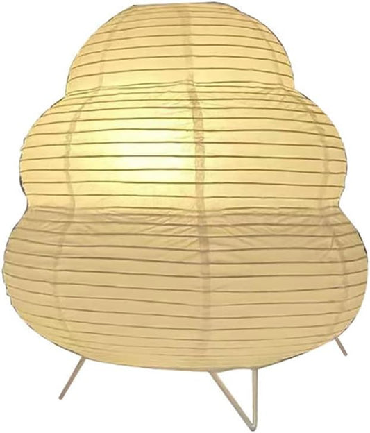 Cute Paper Lamp, 3 Color Ambient Lighting Lamp, Cozy Accent Side Table Lamp, Small Warm Glow Light for Bedroom Living Room Desk (White, 10inch)