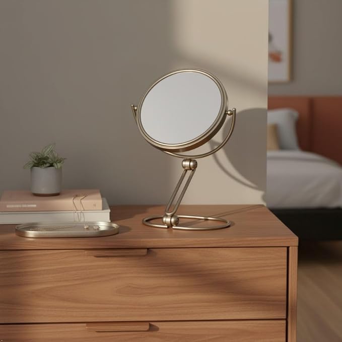 JERDON Compact Magnifying Mirror - Folding 5.5" Travel Mirror with 10X & 1X Magnification - Model MC450N