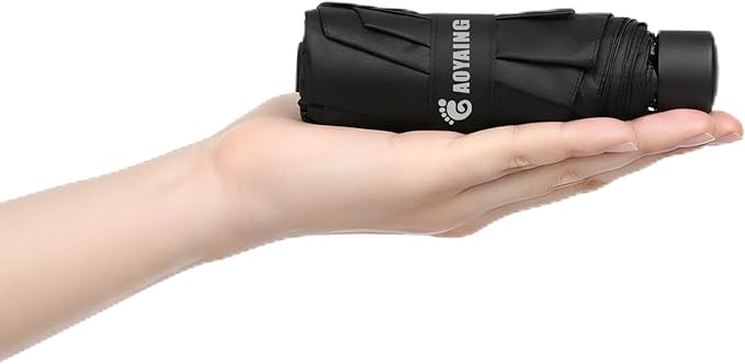 GAOYAING Compact Travel Umbrella with Case Sun&Rain Lightweight Small and Compact Suit for Pocket