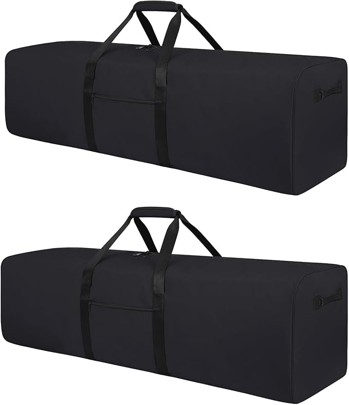 Urbanstand 48 Inch Extra Large Duffle Bag for Travel, Sports Gear Storage Bag with 2-way Lockable Zippers, Long Canvas Duffel Bag for Tent Camping tripod (Black 48inch 2Pack)