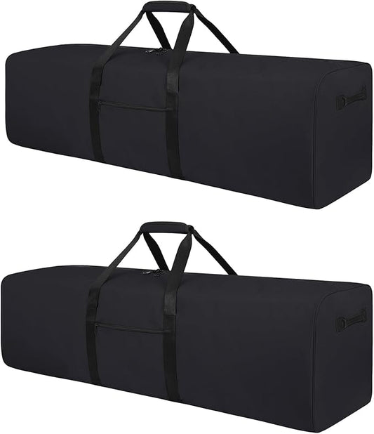 Urbanstand 48 Inch Extra Large Duffle Bag for Travel, Sports Gear Storage Bag with 2-way Lockable Zippers, Long Canvas Duffel Bag for Tent Camping tripod (Black 48inch 2Pack)