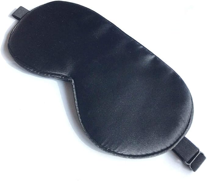 Sleep Mask, Silk Eye Mask for Sleeping with Adjustable Strap, Satin Blackout Sleeping Eye Mask for Men&Women, Comfortable Blindfold Eyeshade for Night Sleep(Black)