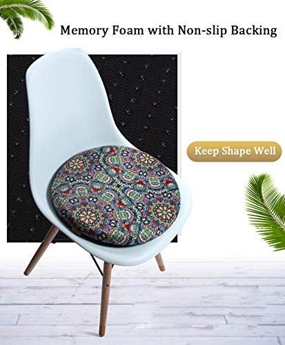 Sigmat Memory Foam Seat Cushion Anti-Slip Soft Round Stool Cushion Chair Pad 20 Inch Graphic