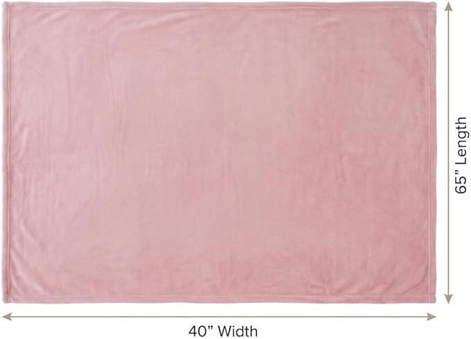 EverSnug Travel Blanket and Pillow - Ultra-Soft, Compact & Lightweight, 65x40 Inches, with Carry Case, Luggage Sleeve & Backpack Clip for Airplane Comfort (Light Pink)