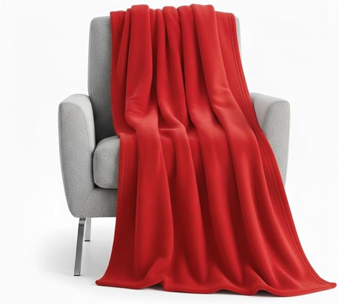 50x60 Throw Blankets, Ultra Soft Hypoallergenic Fleece Fall Throw Blanket for Livingroom, Couch, Chair, Bed, Red, Valentine's Day Throw