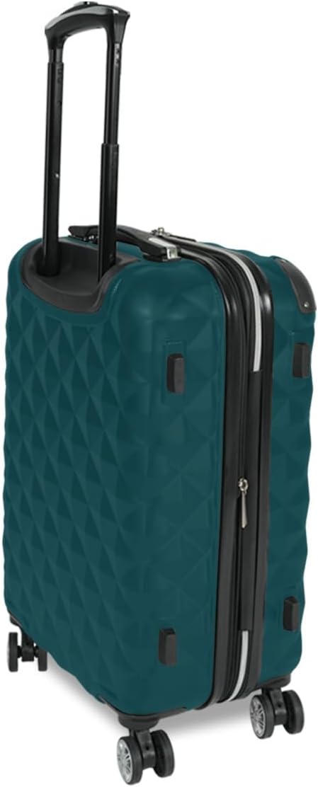 Kenneth Cole REACTION Diamond Tower Collection Lightweight Hardside Expandable 8-Wheel Spinner Travel Luggage, Deep Teal, 2-Piece Set (20" & 28")